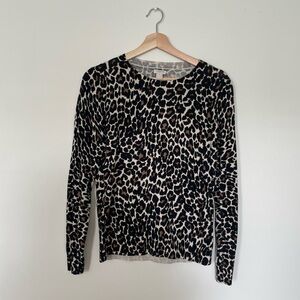 J. Crew Leopard Crew Neck Sweater